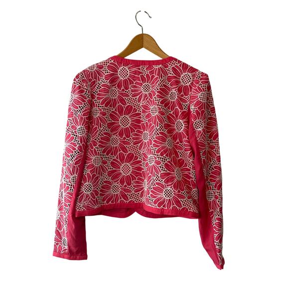 Anthropologie NWT Dolan Pink & White Linen Cutwork Jacket Size M - Picture 5 of 10